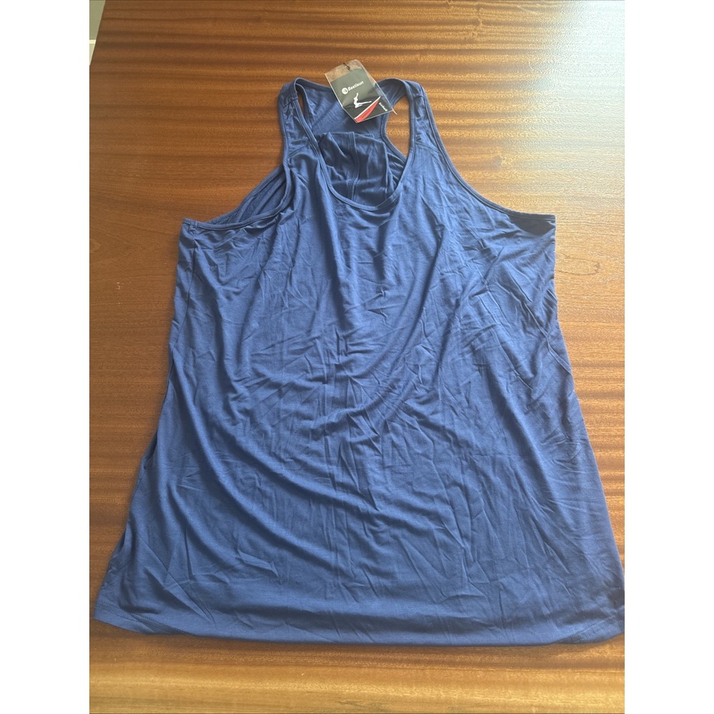 Bestisun Women's 2XLYoga Top Loose fit  Workout Tank Criss Cross Front Racerback